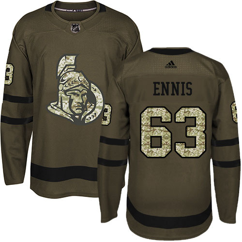 Adidas Senators #63 Tyler Ennis Green Salute to Service Stitched Youth NHL Jersey